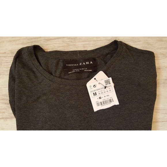ZARA MAN Super Slim FIt Long Sleeve T Shirt Tops - Picture 3 of 4